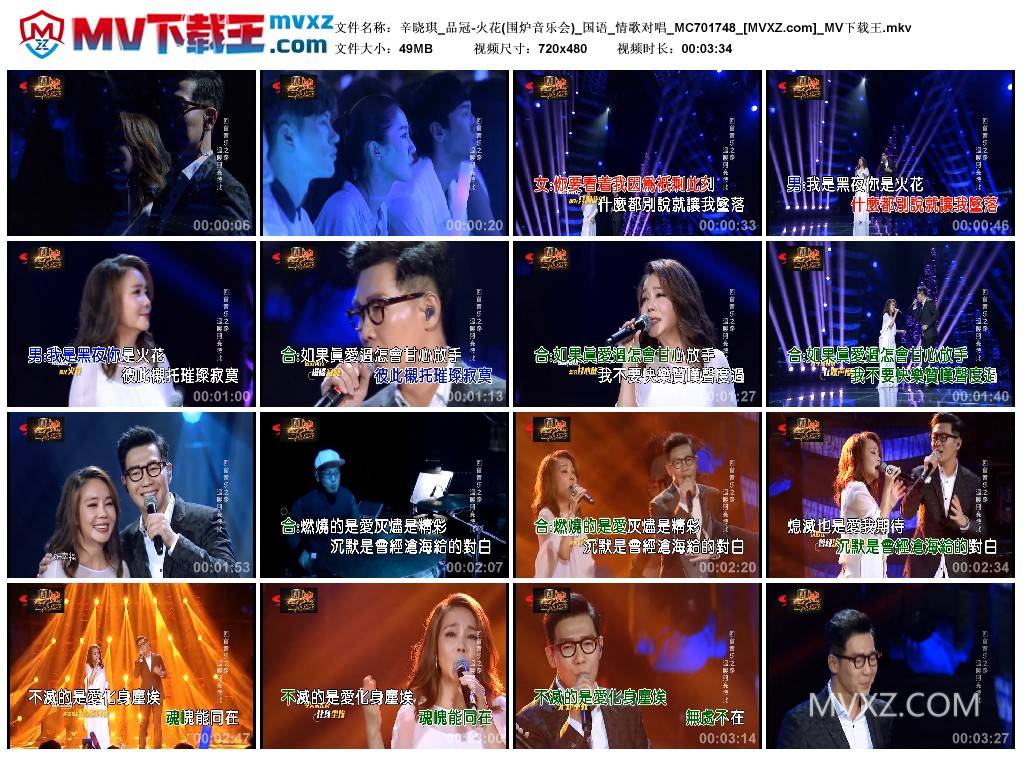 辛晓琪_品冠-火花(围炉音乐会)_国语_情歌对唱_MC701748